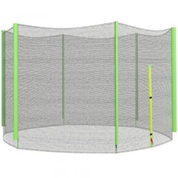 SportNow Trampolín Protector 244 cm Verde con Puerta Cremallera
