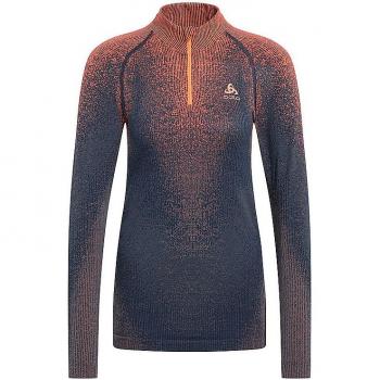 Maglia intima tecnica Odlo Blackcomb Half Zip manica lunga blu scuro donna