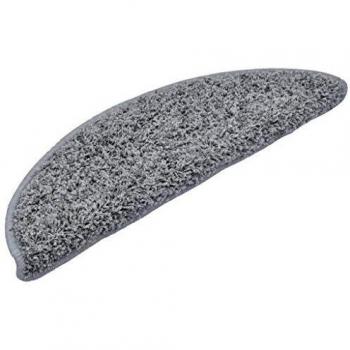 Grey Carpet Stair Treads Set of 15, 56x20 cm