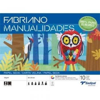 BLOC SADIPAL MANUALIDADES PAPEL SEDA 10 HOJAS FABRIANO