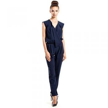 MOE Phantastischer Damen Overall Jumpsuit, Marineblau, Größe 38