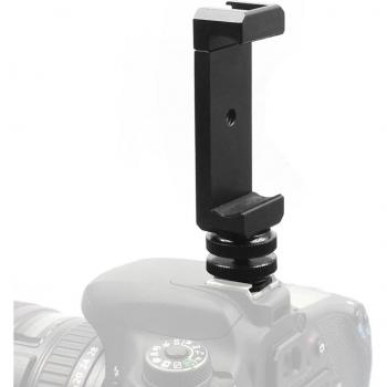 1/4 Flash Shoe Adapter with Smartphone Holder for Photography