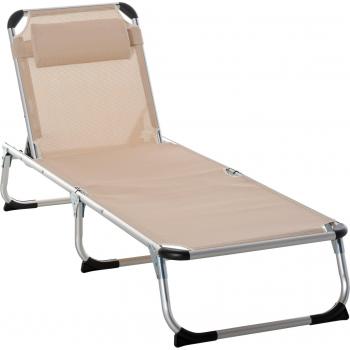 Outsunny Aluminium Frame Sun Lounger