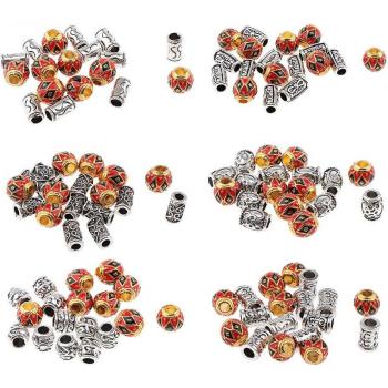 18Pcs 3mm Mixed Silver Spacer Beads for Hair Accessories and Jewelry Making