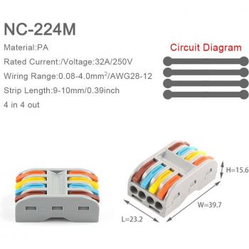 SPL 222 5Pcs Conductor Wiring Terminal Connectors