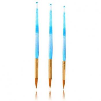 3 Piece Nylon Hair Gouache Brush Set