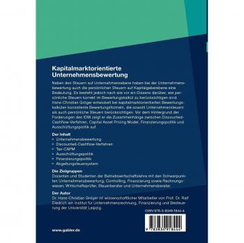 Kapitalmarktorientierte Unternehmensbewertung: Untersuchung unter Berücksichtigung der persönlichen Besteuerung der Kapitalgeber