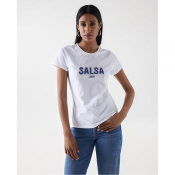 Salsa Jeans T-Shirt con Detallado Branding y Puntos