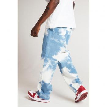 Vaqueros Holgados Azul Cielo con Estilo Tie-Dye