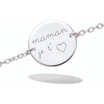 Cœur de Maman – Bracelet Lily 12 mm Argent