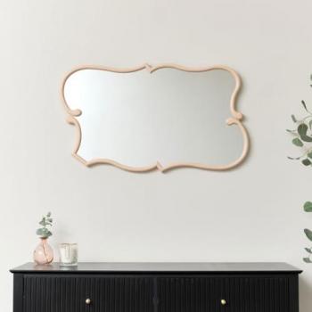 Retro Peach Mirror, 84 cm × 53 cm – Abstract Shape