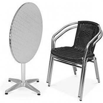 Set Oviala Outdoor: Tavolo & Poltrone in Alluminio Nero