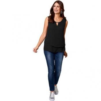 Glitzerschimmer 2-in-1 Top für Damen – HERMANN LANGE Collection, schwarz, Gr. 42