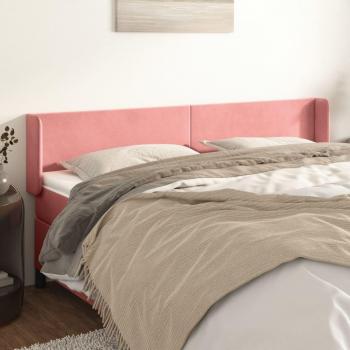 Kopfteil Rosa Samt 183x16x78/88 cm