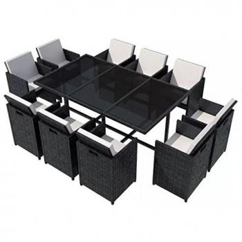 VidaXL 11-tlg. Garten-Essgruppe mit Auflagen