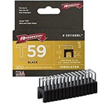 Arrow Black Insulated Staples 6x6mm, Pack of 300