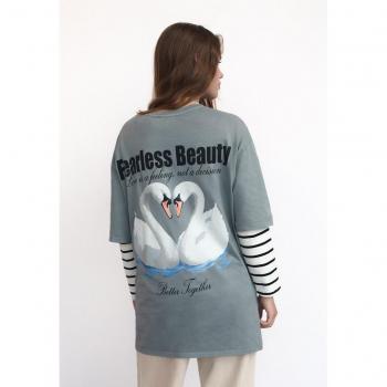 Grey Stradivarius Oversize Cotton Top