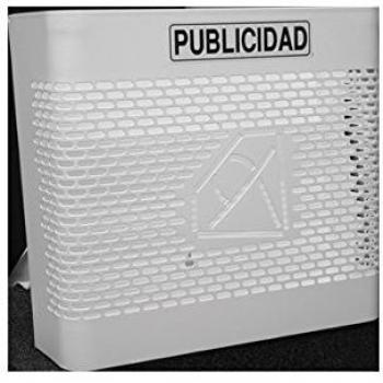 Cesta de publicidad Btv blanca