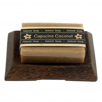 Cappuccino-Kokos Holz-Seifenensemble