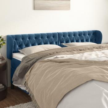 Testiera ad Orecchio Blu Scuro 183x23x78/88 cm in Velluto Vidaxl Blu