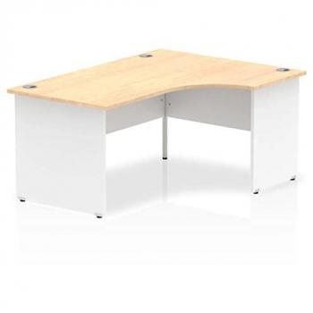 Impulse Panel End 1600 Right Hand Crescent Desk Maple Top