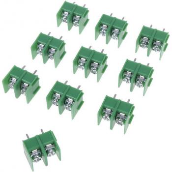 Kit de 10 terminales a 7,62 mm KF7.62‑2, 300 V/20 A con bloque paso y tornillos