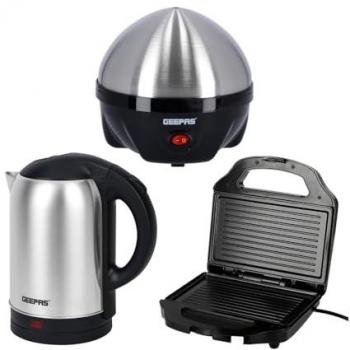 VersaCook Combo: Egg Boiler, Panini Press, Electric Kettle