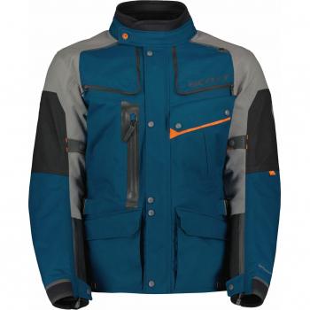 Scott Voyager Dryo wasserdichte Motorradjacke Grau Blau 2XL