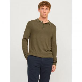 William Knit Polo Shirt by Jack & Jones – Peat, Small