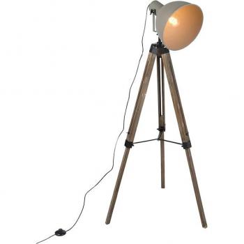 Lampada da terra tripode grigio con lampadina smart E27 A60