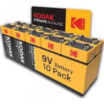 Boîte de 10 piles 9 V (6LR61 / PP3) Kodak Xtralife