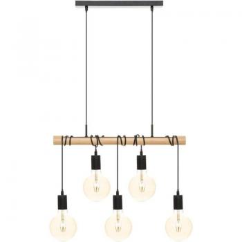 Suspension luminaire 5 lampes en métal noir Jake