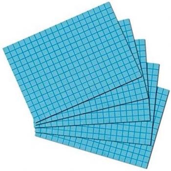 Herlitz Fiches Bristol A6 5mm Quadrillées en Bleu