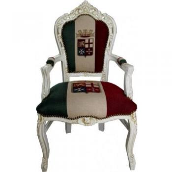 Casa Padrino Barock Esszimmerstuhl Italien/Creme Antik Stil