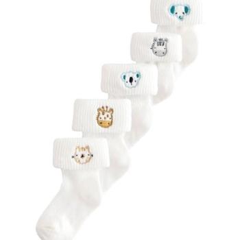 Next Jungen Weiße Bestickte Rolltop Socken 5er Pack (0-2 Jahre)
