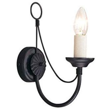 Wire‑Patterned Gothic Wall Fixture, Ivory Candle Holders, Black LED, 60 W