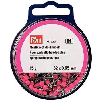 Prym Neon Craft Pins, Plastic Head, 32mm Long