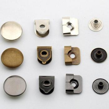 Juego de 80 ganchos metálicos de 15mm para pantalones y faldas, 4 partes de latón, bronce plateado para niño y hombre