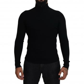 Dolce & Gabbana Men's Black Half Zip Turtleneck