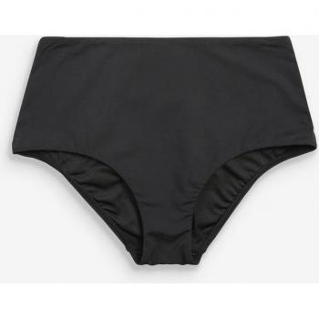 Bas de bikini noir à taille haute et contrôle du ventre