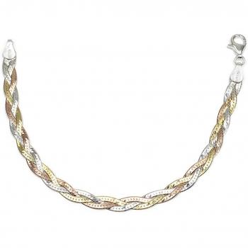 Bracelet 'Lianes Élégantes' en Argent tricolore