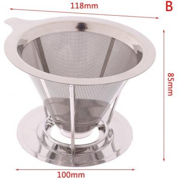 Kaffeefilter in Doppel Schicht – Edelstahl‑Kegel‑Trichter