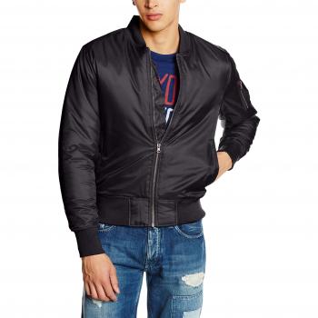 Urban Classics Basic Black Bomber Jacket for Men