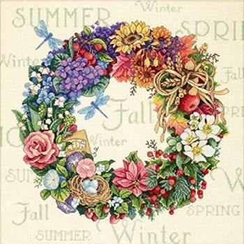 Dimensions Gold Collection Wreath Cross Stitch Embroidery