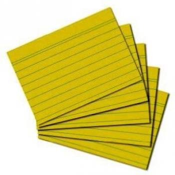 Pqt de 100 Fiches bristol 170g format A8 lignées Jaune HERLITZ