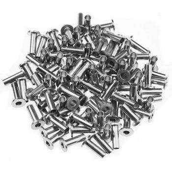 Lot de 100 anneaux protecteurs 1/8 en acier inoxydable pour bricoleur