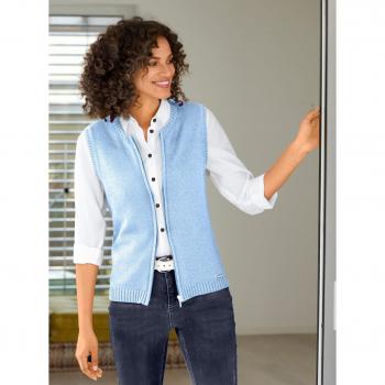 Bequeme Strickweste in Eisblau