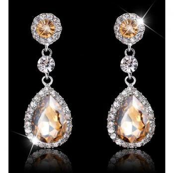Pendientes de Gota Brillante en Cuatro Colores