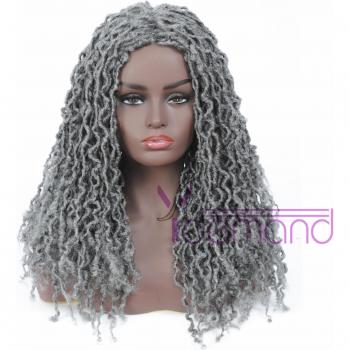 Perruque Grise Tressée 24 pouces pour Styles Afro