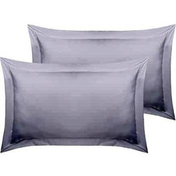 00% Cotton Oxford Pillowcases Pack of 2, 400 Thread Count Soft & Cool King Pillowcases (Bright White)